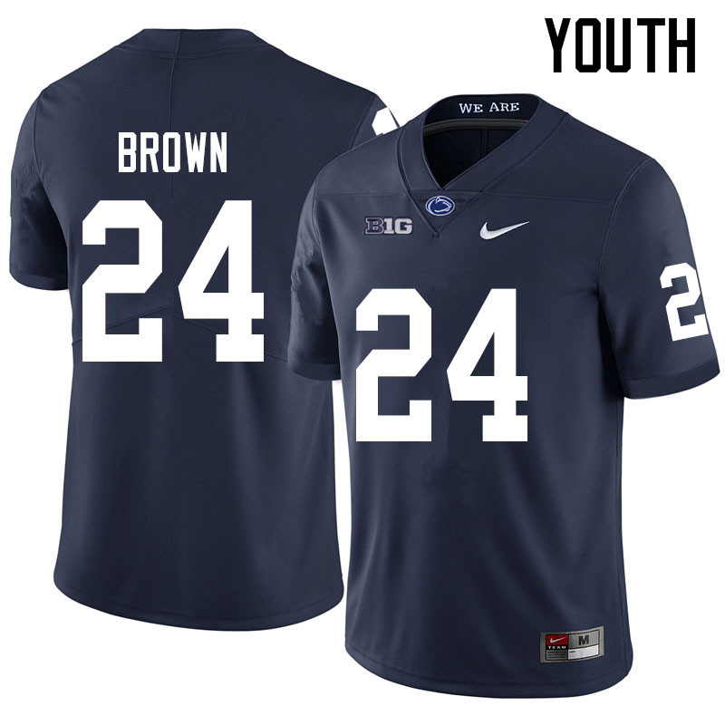 Youth #24 DJ Brown Penn State Nittany Lions College Football Jerseys Sale-Navy